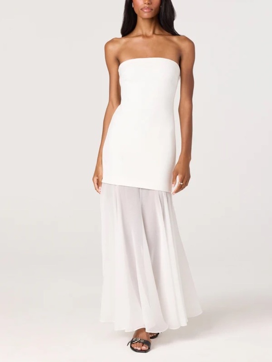 Astr Dresses & Skirts - Astr The Label Lizet Strapless Mini Dress with Sheer Maxi Overlay XS